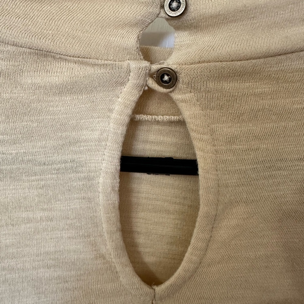 NWT FREE PEOPLE “HOOKED ON YOU” MOCK NECK TOP IN WHEAT SIZE MED - Picture 7 of 13